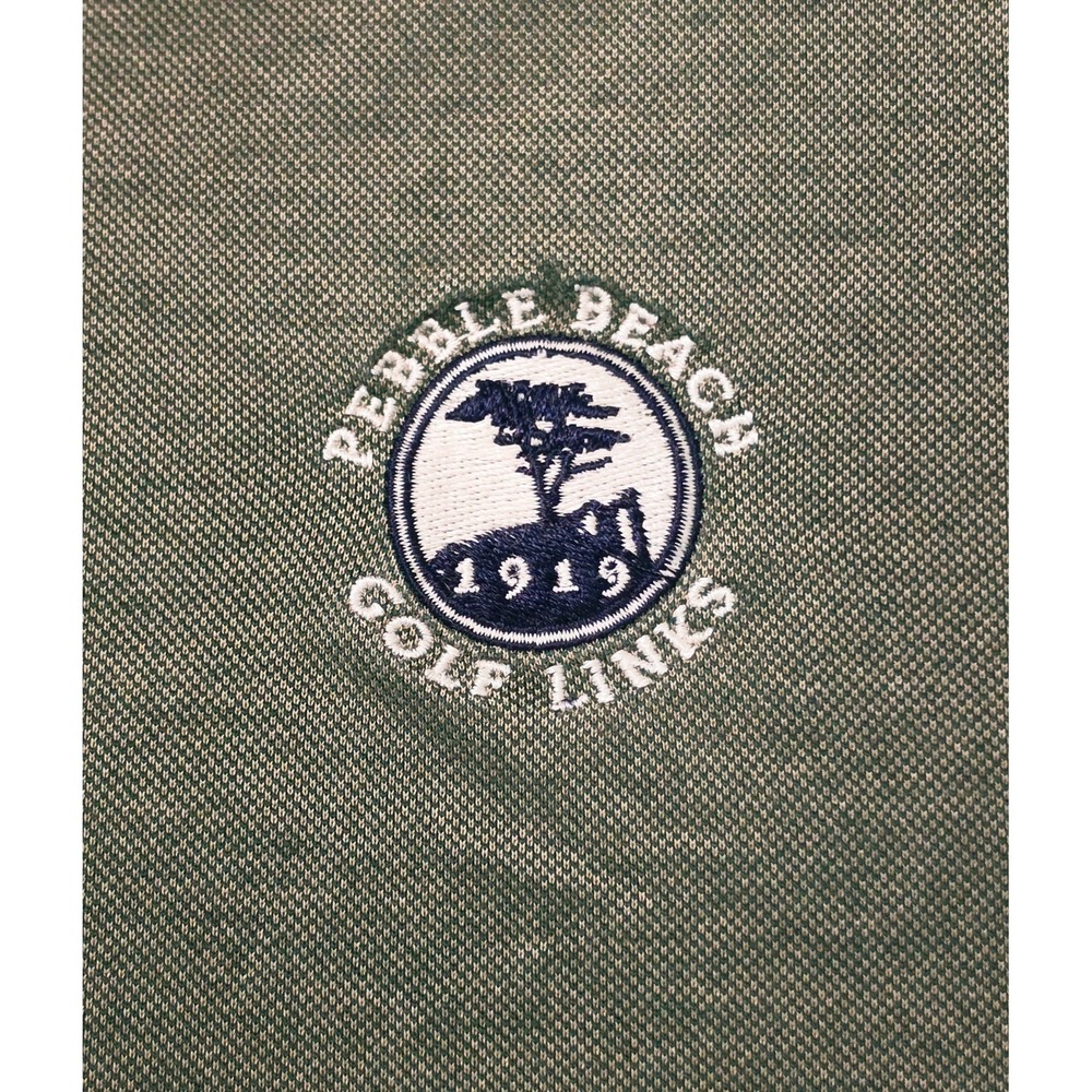 Pebble Beach Men's Classic Golf Polo Shirt, Olive Green/Earthy Gray, Size L - Picture 2 of 7